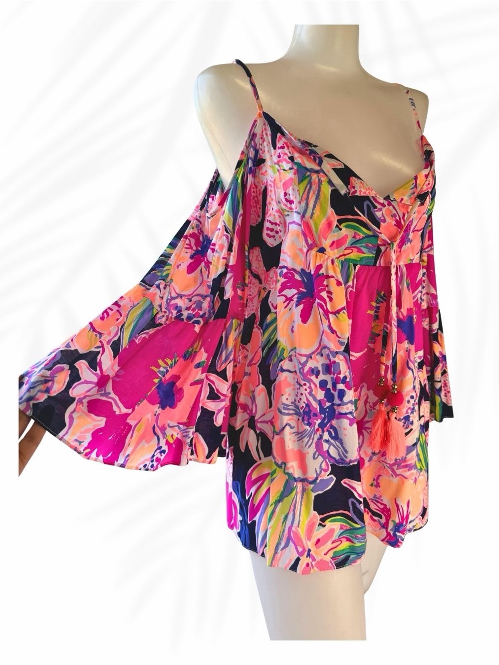 Lilly Pulitzer Alanna Top/Dress Navy Tipping Point Navy Floral size S - NWT